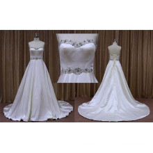 Weiß Satin Einfache Plain Brautkleider